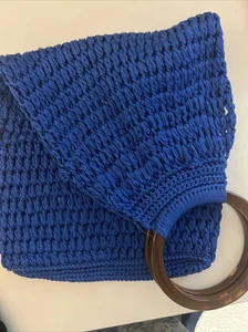 Borsa grande Binge Knitting Maya, cobalto, nuova con etichetta - Foto 1 di 3