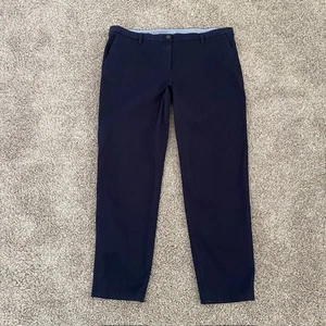Talbots Girlfriend Chino's Navy Blue Pockets Straight Leg Cotton Blend Women 16 - Picture 1 of 9