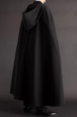 Abrigo Capa Largo Lana Negro Gótico Victoriano Vampiro Ópera Mago Abrigo Foto 1 de 4