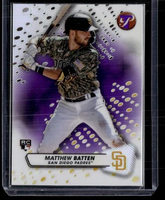 MATTHEW BATTEN 2023 TOPPS PRISTINE PURPLE REFRACTORS RC 15/99 SAN DIEGO PADRES - Image 1 of 2