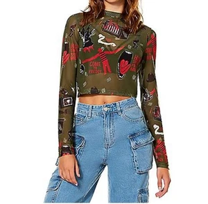 Freddy Krueger Nightmare On Elm Street Mesh See Through Print Longsleeve Large - Bild 1 von 9