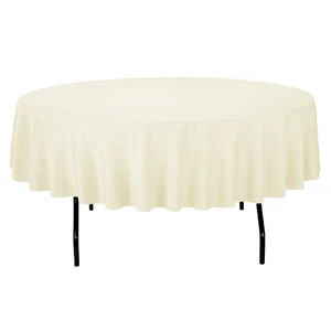 10 pc 70" Round Cloth Fabric Linen Tablecloth - Ivory - Wedding Restaurant om - Picture 1 of 8