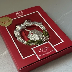 NUOVO nella scatola: Lenox 2014 Benedici questa corona di casa decorazione natalizia 3,5" - Foto 1 di 4