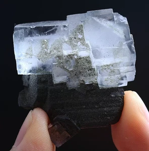 51g Natura Clear FLUORITE & Wolframite Mineral Specimen/Yaogangxian  China - Picture 1 of 6