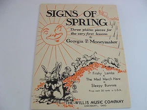 Partitura Frisky Lambs niños primera lección 1931 Georgia Moneymaker - Imagen 1 de 1