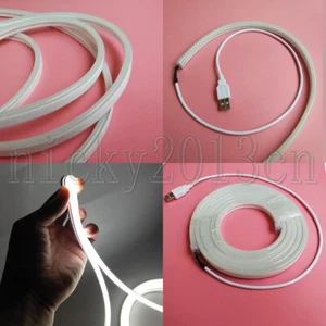 5V USB 2835 LED Neon Flex Strip Light Silica Gel Tube IP67 Waterproof 120LEDs/m - Picture 1 of 18