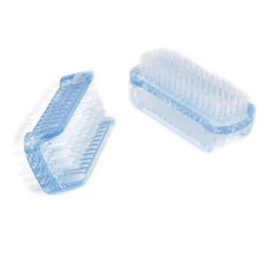 Double sided nail cleaning brush clean scrubber scrubbing bristles manicure FF - Picture 1 of 12