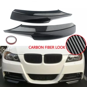 CARBON ABS FRONT BUMPER LIP SPLITTERS SPOILER FOR 2008-2013 BMW E90 E92 M3 - Picture 1 of 9