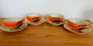 Lovely set of 4 vintage Japan porcelain teacups & saucers - Picture 1 of 8