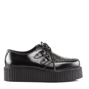 Demonia Creeper-402 Black Leather Platform Shoes • Ships in 2-4 Weeks • Gothic - Picture 1 of 4