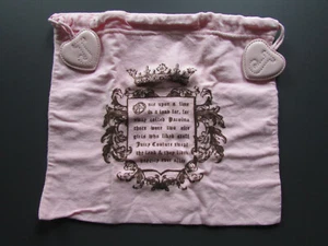 Bolsa de almacenamiento de polvo Juicy Couture algodón de cuento de hadas rosa 12 pulgadas x 11 pulgadas nueva vintage - Imagen 1 de 13