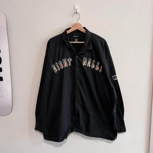 Vintage No Boundaries Eight Ball Flame Embroidered Work Surf Shirt Mens Sz XXL - Picture 1 of 4