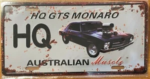 Novelty Tin Licence Number Plate HQ GTS MONARO Purple Australian Muscle Car Bar - Picture 1 of 1
