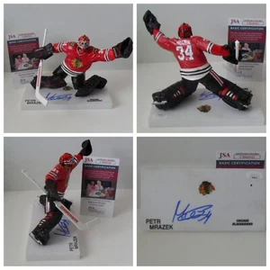 Petr Mrazek Autographed Chicago Blackhawks CUSTOM McFarlane Figurine JSA COA - Picture 1 of 7