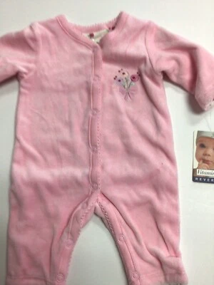 Recién Nacido Bebé Niña Mameluco Vitaminas Bebé Reversible Vellón Sólido/Algodón Floral Foto 1 de 4