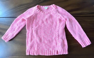 Crewcuts Girls 6 - 7 Hot Pink W/ White Sweater EUC - Image 1 of 4
