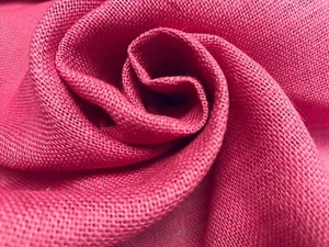 CANDY PINK HESSIAN JUTE Fabric Sacking Table Runner Material Wedding -150cm wide - Picture 1 of 3