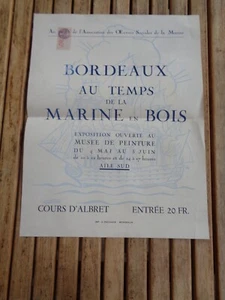 Affiche exposition au musée de peinture sur BORDEAUX et la marine en bois - Foto 1 di 1