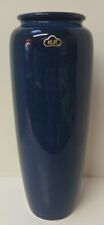 Japanese Ceramic Flower Vase Vtg. Kabin Ikebana Tall Blue