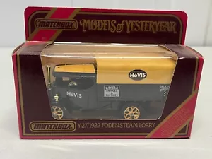 Matchbox Models of Yesteryear Y-27 1922 Foden Steam Lorry 1:72 Hovis BOXED - Picture 1 of 9