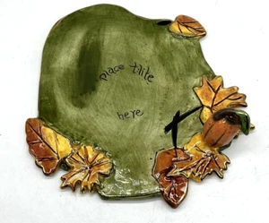 Blue Sky Clayworks Fall Tea Light Candle Plate Underplate Leaf 3D Pumpkin - Picture 1 of 4