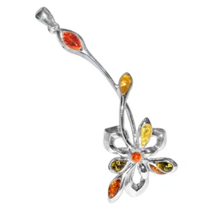 Auténtico colgante de plata esterlina 925 ámbar báltico 11,3 g N-A1709 - Imagen 1 de 1