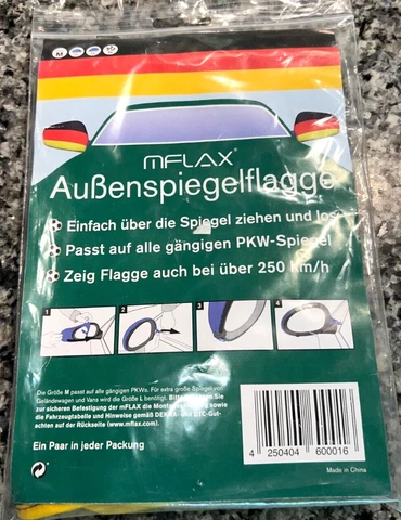 Original MFLAX car mirror flag exterior mirror Germany World Cup football "NEW" Cover