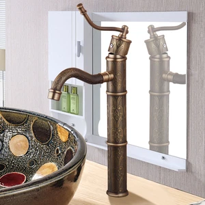 Retro Antik Messing Bad Waschtisch Wasserhahn Gefäß Waschbecken Einhand & Loch Wasserhähne - Bild 1 von 9