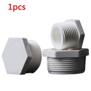 PVC Außengewinde Blindkappe Anschlag Ende SteckerBSPT 1/2" 3/4" 1" 11/4" 11/2" 2" - Bild 1 von 12