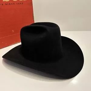 STETSON XXXX 4X Beaver Black Rancher Style Western Leather Cowboy Hat 6 1/2 NEW - Picture 1 of 14