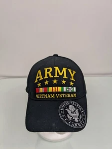 U.S Army Military VIETNAM VETERAN HAT U.S MILITARY OFFICIAL BALL CAP U.S.A MADE - Picture 1 of 7