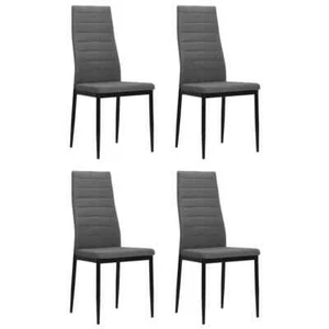 vidaXL Dining Chairs 4 pcs Light Grey Fabric - Picture 1 of 8