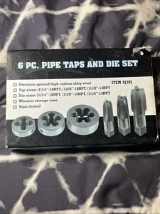 Harbor Freight 6 Stück 1/4-1/2" NPT Gewindebohrer- und Schneideisen-Set - Artikel 91395 - Bild 1 von 7