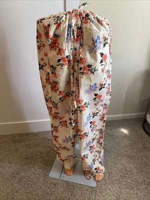 花卉女式100%纯棉裤子尺寸3x直筒 — 第 1/4 张图片