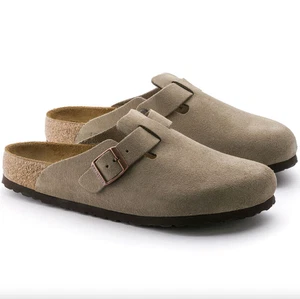 Birkenstock Boston Weichbettung Clog taupe Wildleder schmale Passform Gr. 37, US L6 - Neu mit Karton - Bild 1 von 3