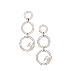 Pendientes colgantes Chanel cristal CC triple círculo - Imagen 1 de 3