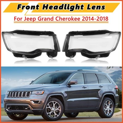 Cubierta de pantalla de lente de faro delantero izquierdo y derecho para Jeep Grand Cherokee 2014-19 Foto 1 de 4