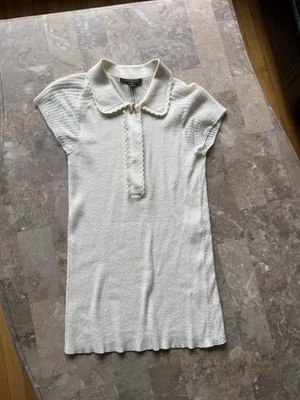 Top blanco tejido vintage talla grande Louis Vuitton Paris para mujer Foto 1 de 4
