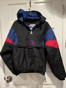 Vintage Starter New York Giants Jacke Pullover Youth XL Puffer Quarter Zip Wind - Bild 1 von 9