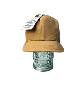 Vintage Carhartt Snapback Hat Duck Canvas Brown Made In USA Cap Embroidered NEW - Picture 1 of 10