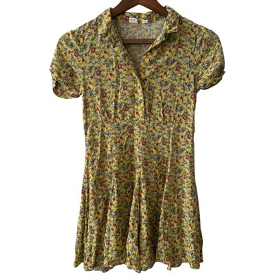 Gap Niños Niñas Amarillo Floral Solero Talla 10 Verano Informal Vestido Algodón Retro Foto 1 de 4