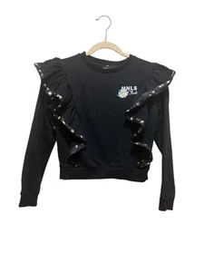 Monnalisa Girls’ Black Ruffle Sweatshirt – Size 12 - Picture 1 of 4