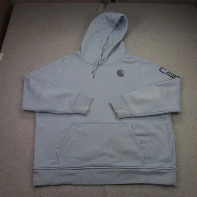 Carhartt Hoodie Womens XXL (20) Light Blue Relaxed Fit Spellout Logo Sweatshirt - Image 1 of 4