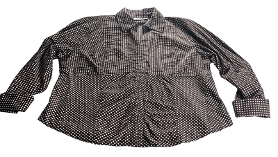 CATO Women's Top Blouse Size 14/16W Cotton Spandex Hook-Up Brown F20 - Image 1 of 4