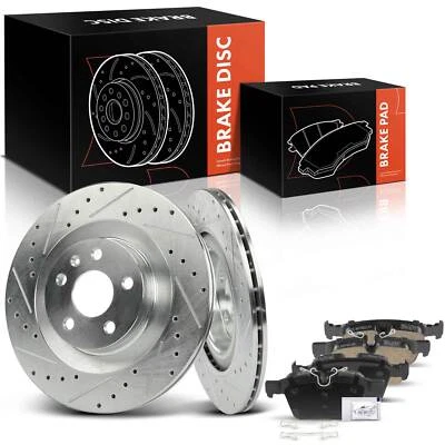 6x Rotores de freno traseros perforados + pastillas de freno de cerámica para Volvo XC90 2016-2019 2,0 L Foto 1 de 4