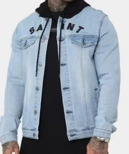 Chaqueta con Capucha Culture Kings Saint Morta London V2 Saint NEGRA Denim Talla S 🔥🔥 - Imagen 1 de 23
