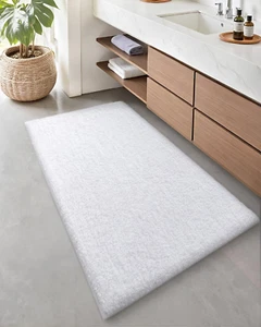 White Bathroom Rugs- Absorbent, Non Slip, Soft, Washable, Quick Dry, 24"X43" Sma - Picture 1 of 8