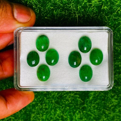 JUEGO DE CABUJÓN ESMERALDA ZAMBIA MINA TIERRA NATURAL 21,01 QUILATES Foto 1 de 4