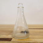 Vintage Cone Shaped Clear 3-3 Glass Bottle 4.5 in