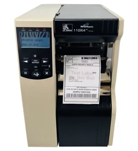 TESTED Zebra 110Xi4 Thermal Transfer Barcode Label Printer 600Dpi USB LAN Serial - Picture 1 of 14